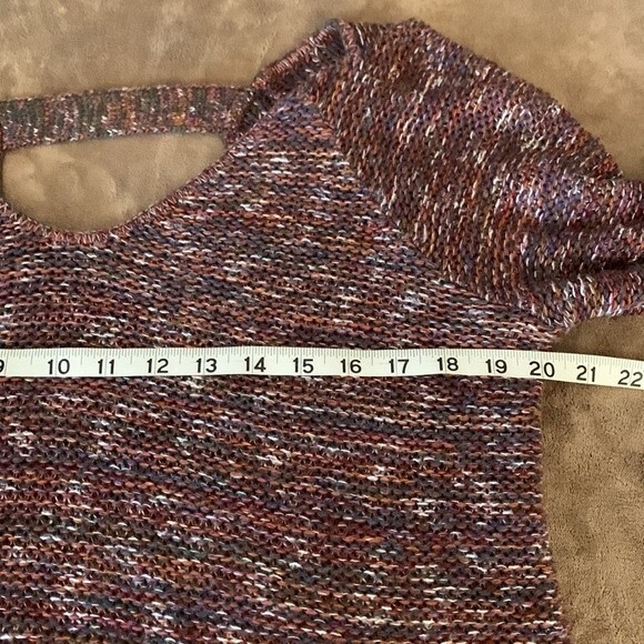 14th & Union Confetti Open Back Sweater Mauve Size XSMALL Petite - Picture 9 of 10